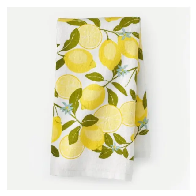 Lemon printed Napkins Cloth Plaid Placement Home Restaurant Cafe Custom 30% linen 70% cotton cheap table cloth Kitchen Tea Towel