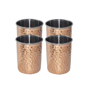 Elegante Vaso de Cobre Puro para Beber Agua, Diseño Martillado Brillante, Vaso para Bar, Cócteles, Vino y Cerveza - Product Image 2