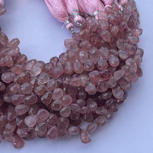 6mm 8mm 10mm Naturel Rose Rouge Fraise Quartz Poire Forme À Facettes Briolette Perles De Fabricant En Ligne Inde Alibaba 2025 - Product Image 3