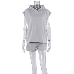 2021 tenue d'été pour femmes sweats à capuche respirants et short de survêtement ensemble survêtements pour femmes - Product Image 2