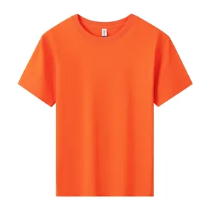 Camiseta de manga corta de cuello redondo transpirable cómoda de algodón peinado de 180g de alta calidad para hombres - Product Image 5