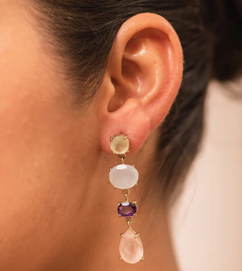 Pendiente de múltiples piedras preciosas, colgante de plata de ley 925 con pendiente clásico chapado en oro a la moda para fiestas de regalo de boda para mujer - Product Image 3