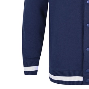 Faire personnalisé conçu bouton avant tricot Cardigan pour les femmes brodé Patchwork université sweat pour l'hiver - Product Image 5