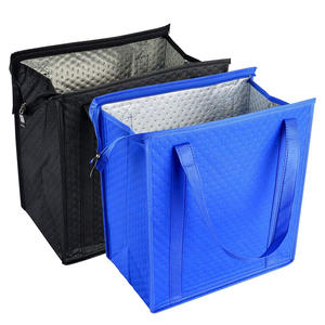 Sac isotherme d'épicerie de réfrigérateur durable en nylon noir et bleu 6.9 litres de capacité imprimée - Product Image 6