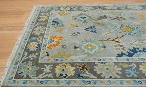 Tapis Oushak moderne fait main, couleur unie, laine, très résistant, lavable, antidérapant, taille personnalisable pour la maison et le bureau - Product Image 2