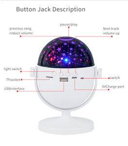 <span class=keywords><strong>USB</strong></span> נטענת Rgb נטענת כדור דיסקו אור עם רמקול בלוץ, אפקט קסם השמים כוכבים עבור תפאורה חג המולד - Product Image 5