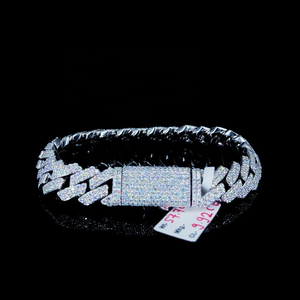 Pulsera de eslabones de cadena cubana de plata 925 de lujo personalizada IGI certificado VVS corte brillante diamante oro joyería fina para hombres y mujeres - Product Image 5