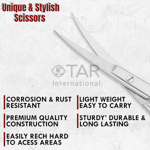 Tijeras de Microcirugía de 4.5 Pulgadas, Tijeras Quirúrgicas Curvas de Punta Fina para Médicos, Enfermeras, Estudiantes de Emergencias Médicas, Veterinarios e Instrumentos Médicos - Product Image 4