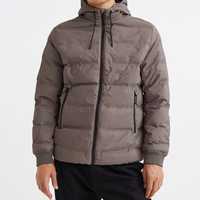 Vestes d'hiver à capuche en plumes synthétiques de canard légères et chaudes pour l'extérieur vestes d'hiver à bulles remplies de duvet avec logo personnalisé pour hommes vente en gros