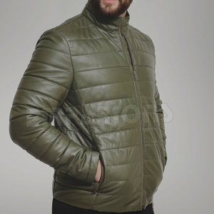 Doudoune en cuir matelassé pour homme, résistant à l'eau, doudoune chaude d'hiver - Product Image 2