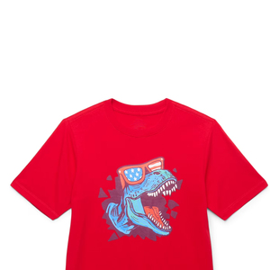 Camiseta Roja de Manga Corta para Hombre con Estampado Floral en la Parte Delantera, Cuello Redondo, Estilo Casual, Holgada, Transpirable, de Poliéster, Vintage - Product Image 5