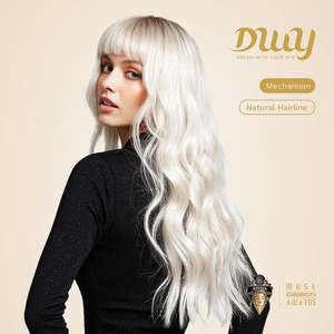 Cielo-DWY para Peluca Sintética Ondulada Rubia Ombre con Frente de Encaje Transparente, Estilo Onda de Agua de Alta Calidad con Flequillo - Product Image 2