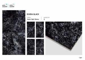 Carreaux de porcelaine super noir brillant modernes 60x120cm, sol et mur de luxe poli - Product Image 5