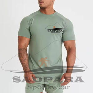 Camisetas de poliéster Spandex de alta calidad para hombre, ropa de gimnasio de compresión de secado rápido, transpirables para Fitness Camisetas interiores, entrenamiento con logotipo personalizado - Product Image 1