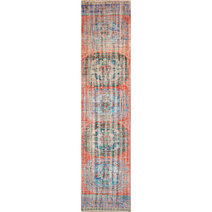 Alfombras de Lana Anudadas a Mano de Estilo Vintage en Rojo Anaranjado, Alfombra Grande de Jaipur Pae-2525 con Medallón para Sala de Estar, Pasillo, Nueva Alfombra de Jaipur US - Product Image 1