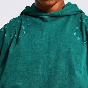 Haute qualité hommes sweats à capuche sweats unisexe Streetwear pull en gros sweats à capuche personnalisés Logo blanc hommes soleil fané sweats à capuche - Product Image 3