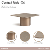 Lineage Corporation Canberra Mesa de cóctel de madera maciza portátil de alta calidad Diseño de ceniza ligera moderna Mesa de centro de tambor alto - Product Image 6