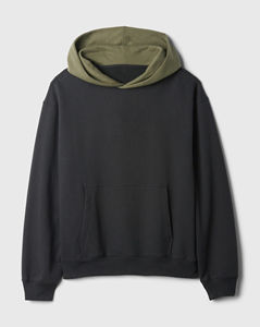 New arrived 2025 100% cotton hoodies men custom DTF printed logo <b>colour</b> <b>block</b> breathable oversized drop shoulder hoodies for men - Product Image 6