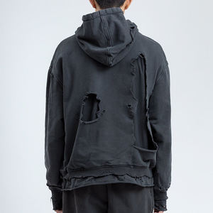 Sudaderas con capucha personalizadas con hombros caídos para hombres, Sudadera con capucha para hombres desgastados lavados de peso pesado, Sudadera con capucha de gran tamaño 100% de algodón - Product Image 5