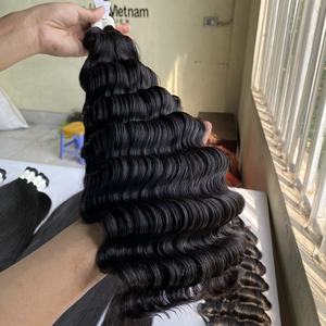 Material de Cabello 100% humano para mujer negra, cabello brasileño, Natural, negro, ondulado, ondulado, extensión de cabello a granel - Product Image 2