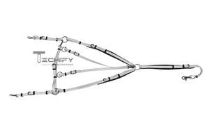 Conjunto de Brida Premium para Caballo Blanco con Pechopetral, Riendas y Cuerda de Amarre, Arnés de Cuero PVC Duradero para Entrenamiento y Equitación - Product Image 6