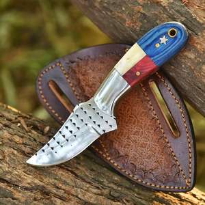 Cuchillo de Caza Artesanal Premium, Cuchillo de Hoja Fija para Bushcraft, Cuchillo para Desollar de Acero con Alto Contenido de Carbono, con Funda de Cuero - Product Image 4