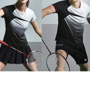 Men's and Women's High Quality Summer Short-Sleeved Breathable Eco-Friendly Quick Dry Tennis Suit for Table Tennis and <b>Badminton</b> - Product Image 4