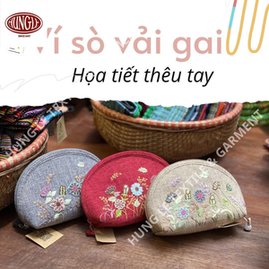 กระเป๋าเงินแบบฝาพับปักด้วยมือหลากสีสำหรับทุกเพศสไตล์วินเทจพร้อมการปิดซิป - Product Image 1