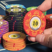 Jetons de poker en céramique de qualité supérieure 10g, jetons décoratifs Texas, logo personnalisé imprimé, jetons de casino pour club de poker et jeux à domicile