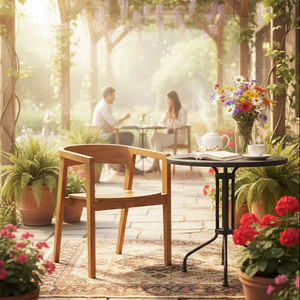 Silla de Comedor Moderna Hecha a Mano de Madera Maciza Solobeat, Muebles de Restaurante, Impermeable, Ecológica, para Exteriores, Hotel, Casa de Campo - Product Image 1