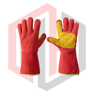 Gants de soudage en cuir rouge renforcés, résistants à la chaleur, au feu, antistatiques, pour Mig Tig Stick Forge BBQ Cheminée, résistants aux déchirures, 11 oz - Product Image 1