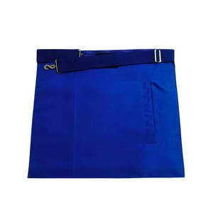Tablier de secrétaire de loge bleu maçonnique: similicuir avec emblème brodé - Product Image 6