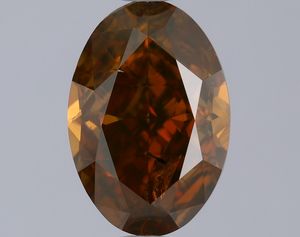 แฟนซีสีน้ำตาลเข้ม-ส้มธรรมชาติทรงวงรี1.01กะรัตเพชรแฟนซีสำ I2สำหรับการทำเครื่องประดับใช้ในราคาประหยัด - Product Image 1