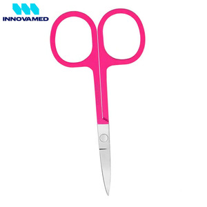 Ciseaux à ongles à cuticules en acier inoxydable imprimés à la main de conception personnalisée de poignée de couleur rose PAR INNOVAMED - Product Image 3