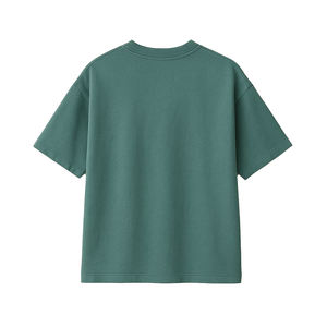 Camiseta Larga de Punto Negra Sólida, 100% Algodón, con Logotipo Personalizado, Cuello Redondo, Antiarrugas, Manga Corta para Hombre - Product Image 6