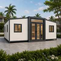 Maison conteneur extensible de luxe moderne de 20 pieds, villa modulaire préfabriquée, cabane portable