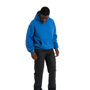Sweat à capuche 100% coton pour hommes de haute qualité saison d'hiver matériau polaire avec logo avant à capuche technique brodé - Product Image 6