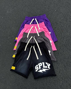 Pantalones Cortos Deportivos para Hombre, de Algodón, con Serigrafía Personalizada, Bordados, Transpirables, de Secado Rápido, con Dobladillo sin Rematar y Lavado Ácido - Product Image 1