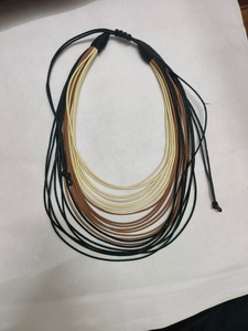 Collar de Varias Capas con Doble Tono, Collar de Cordón Encerado, el Mejor Collar de Fiesta, Gargantilla con Bordado de Diseñador para Mujer - Product Image 5