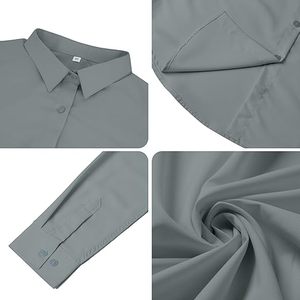 Blusas de Oficina a Cuadros con Logotipo Personalizado, Hechas de Algodón de Alta Calidad, Transpirables, de Manga Larga, Camisas de Vestir Formales para Reuniones de Trabajo, Más Vendidas - Product Image 4