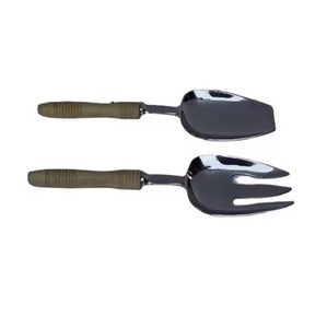 Juego de servidor de ensalada con mango de vidrio de venta caliente en manijas de pulido de acero en otro material también disponible artículos de mesa restaurante de hotel - Product Image 4