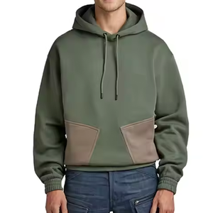 Sweat à capuche double couche surdimensionné 500 Gsm, coupe et couture, sweats à capuche courts et lourds, poches cargo 3D, sweat à capuche zippé - Product Image 2