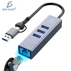 Hub Adattatore USB-C con Ethernet Gigabit e 3 Porte USB 3.0 in Lega di Alluminio per Trasferimento Dati Computer - Product Image 1