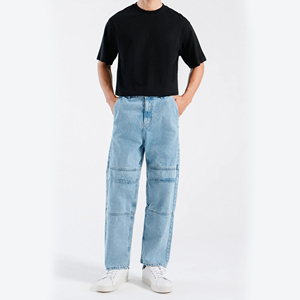 Breathable, STRAIGHT, Man Jean Cargo Pants with Side Pockets Fashion 100%cotton <b>Trousers</b> for <b>Men</b> Regular Fit Casual Fashion Pant - Product Image 4