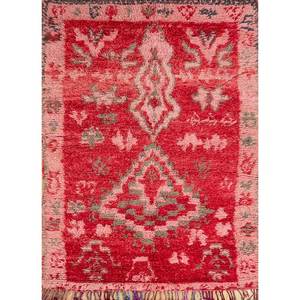 Tapis en laine noués à la main Nuray, motifs rectangulaires abstraits rouge-orange, pour la maison, le salon, le couloir, l'entrée - Pae-4571 9x12 - Product Image 1