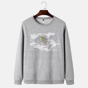 Sudadera de cuello redondo para hombre, jersey de corte regular de poliéster/algodón sólido con logotipo personalizado y tarifa al por mayor - Product Image 1