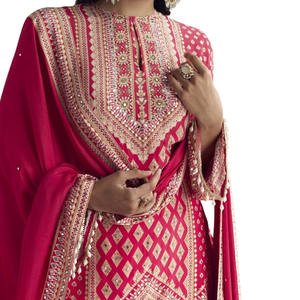 Conjunto Sharara con estampado rojo para fiestas festivas tradicionales al por mayor bodas eventos Sangeet reuniones culturales y étnicos a granel - Product Image 5