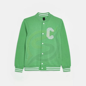 Chaqueta de béisbol de lana de algodón para hombre, chaqueta personalizada con bordado de chenilla, Letterman, color blanco, venta al por mayor, 2022 - Product Image 5