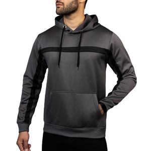 Sudadera con capucha personalizable con cordones térmicos de algodón 100% de calidad de lujo con Panel negro elegante de lana de carbón para hombre de invierno - Product Image 1