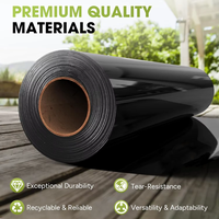 Bâche en polyéthylène noire 10 mil, 5x100 pieds, protection UV, anti-humidité, rouleaux pour usage agricole, jardin et sous-sol
